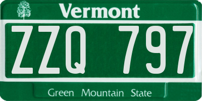 VT license plate ZZQ797