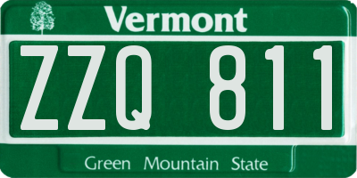 VT license plate ZZQ811