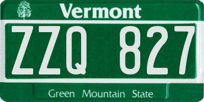 VT license plate ZZQ827