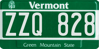 VT license plate ZZQ828