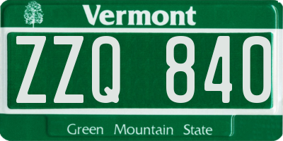 VT license plate ZZQ840