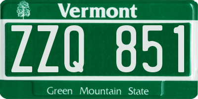 VT license plate ZZQ851
