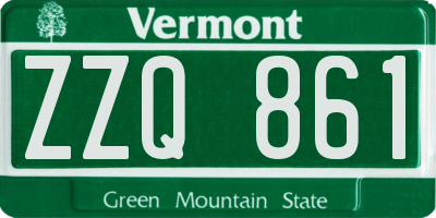 VT license plate ZZQ861