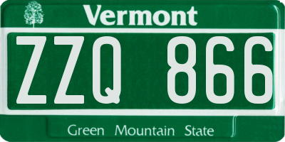 VT license plate ZZQ866