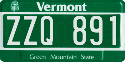 VT license plate ZZQ891