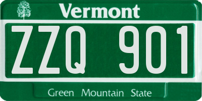 VT license plate ZZQ901