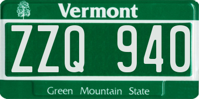 VT license plate ZZQ940