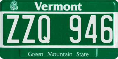 VT license plate ZZQ946