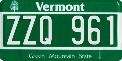 VT license plate ZZQ961