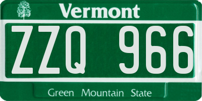 VT license plate ZZQ966