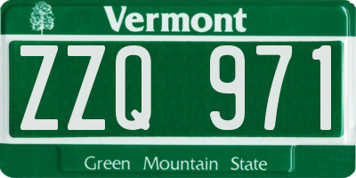 VT license plate ZZQ971
