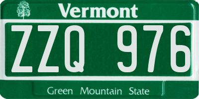 VT license plate ZZQ976
