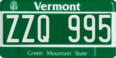 VT license plate ZZQ995