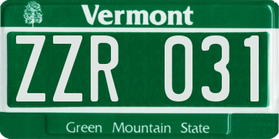 VT license plate ZZR031