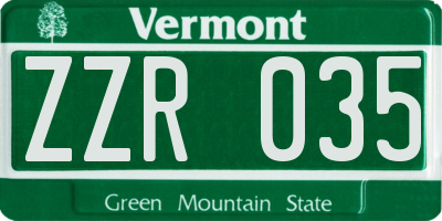 VT license plate ZZR035
