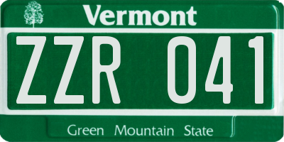 VT license plate ZZR041