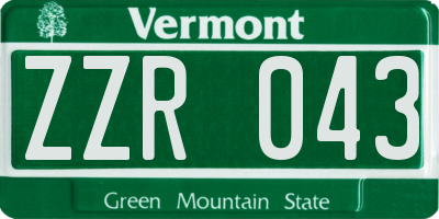 VT license plate ZZR043