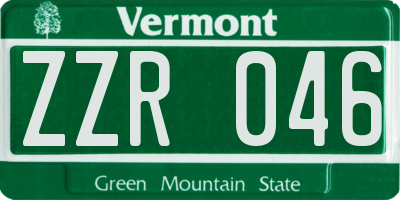 VT license plate ZZR046