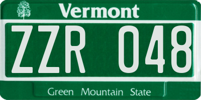 VT license plate ZZR048