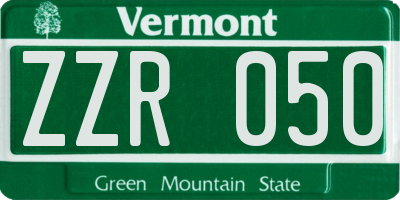 VT license plate ZZR050