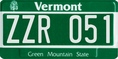 VT license plate ZZR051