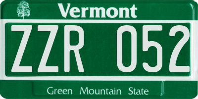 VT license plate ZZR052
