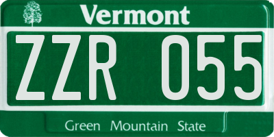 VT license plate ZZR055