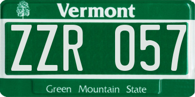VT license plate ZZR057