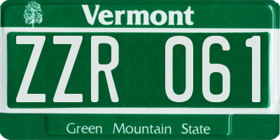 VT license plate ZZR061