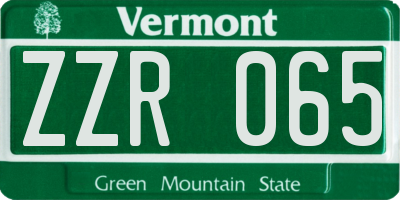 VT license plate ZZR065