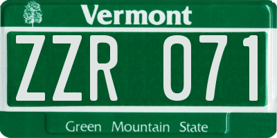 VT license plate ZZR071