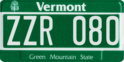 VT license plate ZZR080