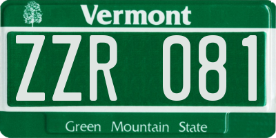 VT license plate ZZR081