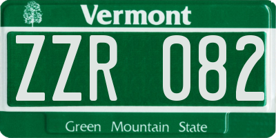 VT license plate ZZR082