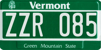 VT license plate ZZR085