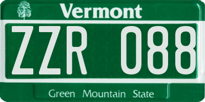 VT license plate ZZR088