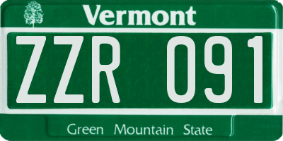 VT license plate ZZR091