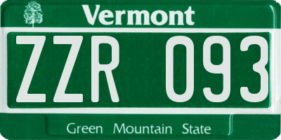 VT license plate ZZR093