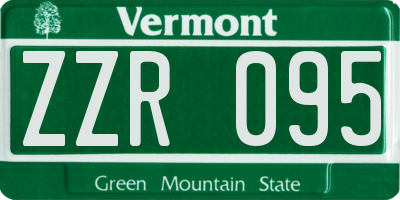 VT license plate ZZR095