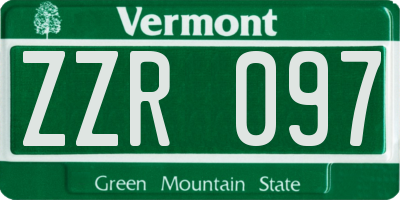VT license plate ZZR097