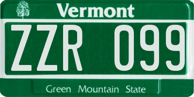 VT license plate ZZR099