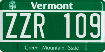 VT license plate ZZR109