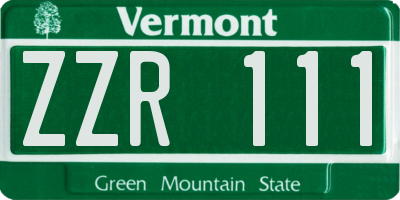 VT license plate ZZR111