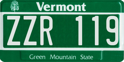 VT license plate ZZR119