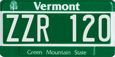 VT license plate ZZR120