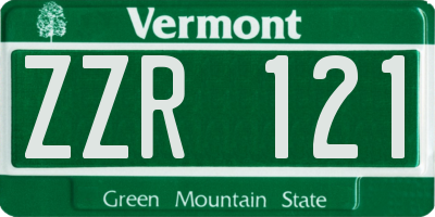 VT license plate ZZR121