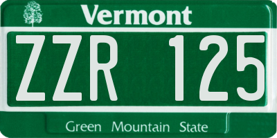 VT license plate ZZR125