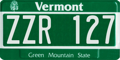 VT license plate ZZR127