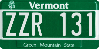 VT license plate ZZR131