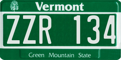 VT license plate ZZR134